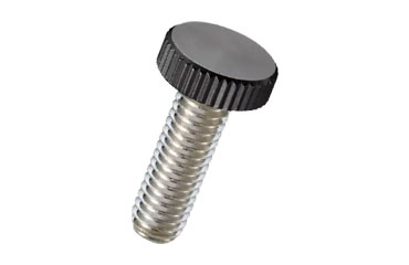 黄銅 ローレットツマミ(低頭) NB-GB /頭径φ16x6H (Z6タイプ)(頭部 黒色焼き付け処理)